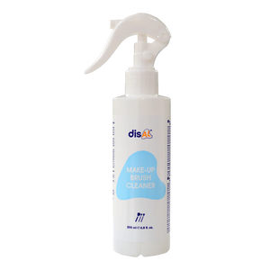 Disal Make-Up Brush Cleaner 200ml in a white spray bottle with a light blue label, designed for effective cleansing of makeup brushes