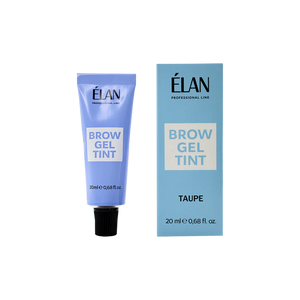 ÉLAN Brow Gel Tint Taupe 20ml tube with matching box for soft, cool-toned eyebrow tinting results