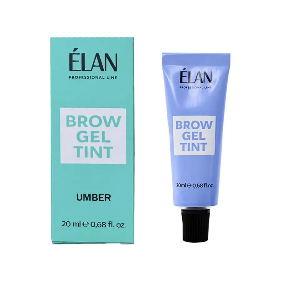 ÉLAN Brow Gel Tint Taupe 20ml tube with matching box for soft, cool-toned eyebrow tinting results