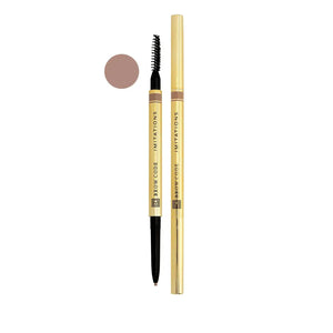 Brow Code Micro Brow Pencil in Light Ash Blonde, dual-ended with a fine tip for precise strokes and a spoolie brush for blending