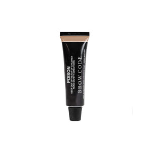 Brow Code Light Brown Brow Tint in a black tube with a light brown color indicator on the cap, ideal for natural-looking brow enhancement