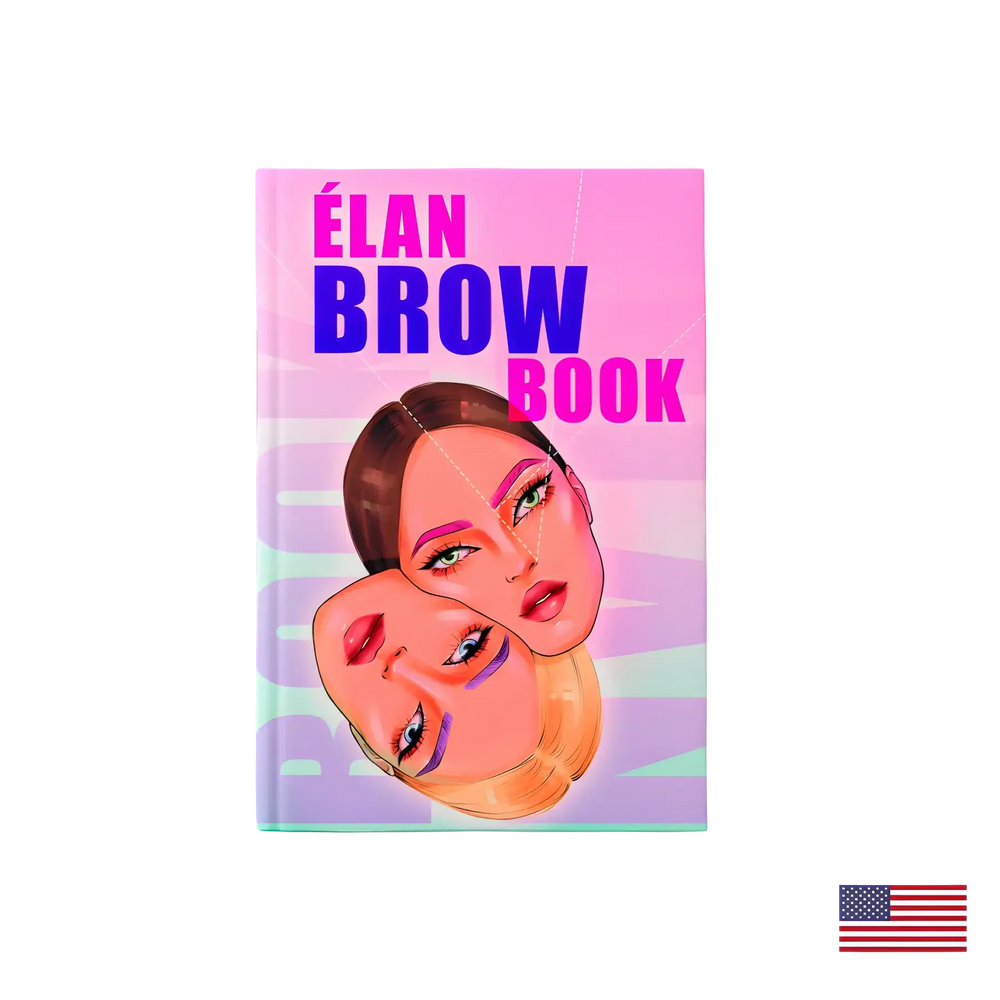 ÉLAN Brow Book in English for mastering eyebrow shaping, mapping, and styling techniques for professional brow artists