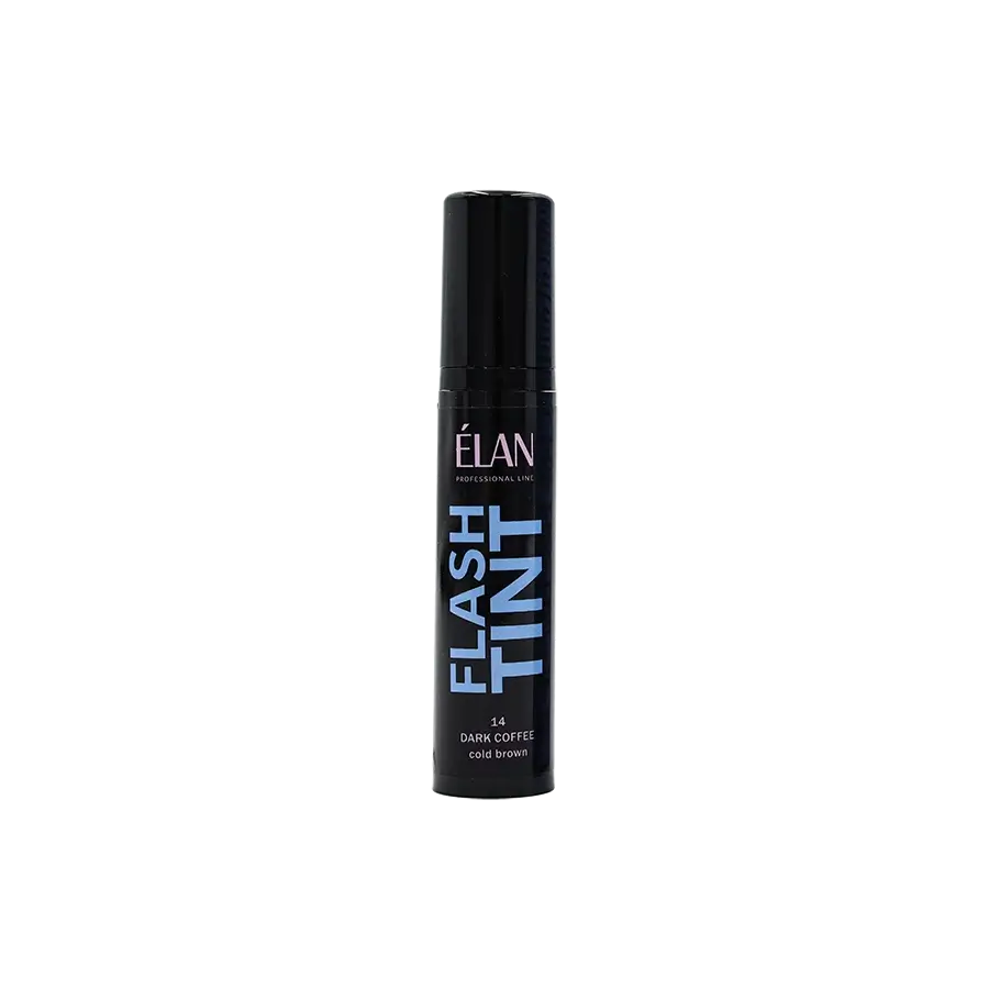Élan Flash Tint Sweet Caramel 10ml, amber brown professional eyebrow tint for rich color payoff and defined, natural-looking brows