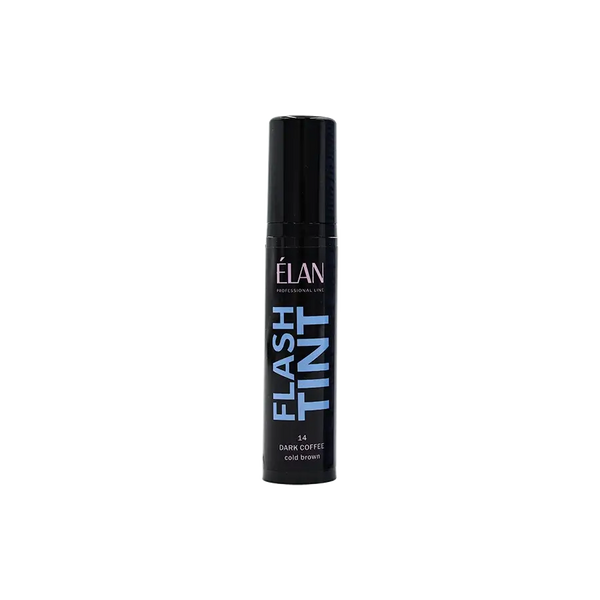 Élan Flash Tint Dark Coffee 10ml, cold brown professional eyebrow tint for long-lasting color and precise brow definition
