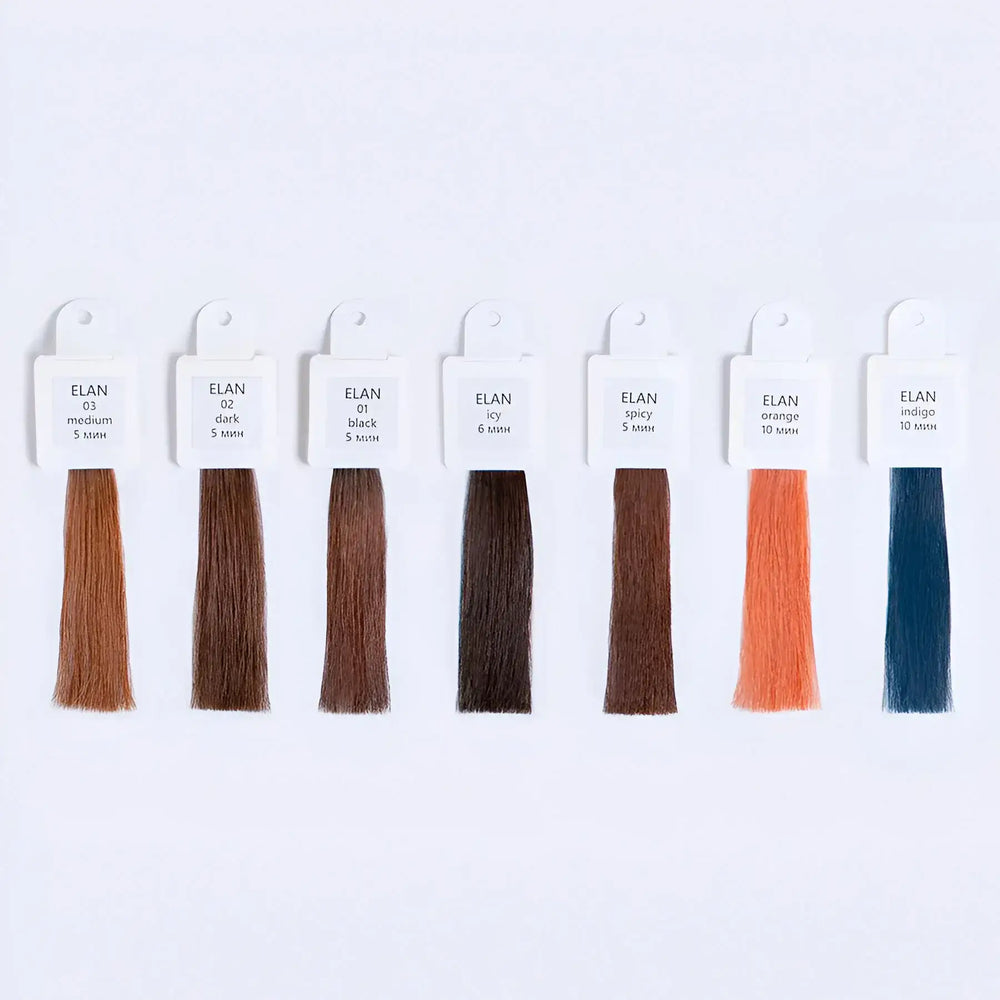 ÉLAN Eyebrow Tint Colour Booster 2.0 in Orange 07 and Indigo 06 shades, part of the Smart Brow Tinting System