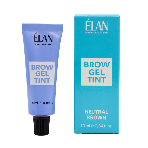 ÉLAN Brow Gel Tint Neutral Brown 10ml box with 20ml tint tube for natural eyebrow tinting results