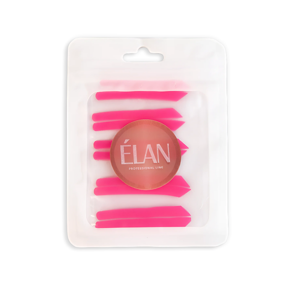 Élan Lash Lift Compensators in bright pink, used during lash lamination to evenly distribute pressure and ensure precise curl results
