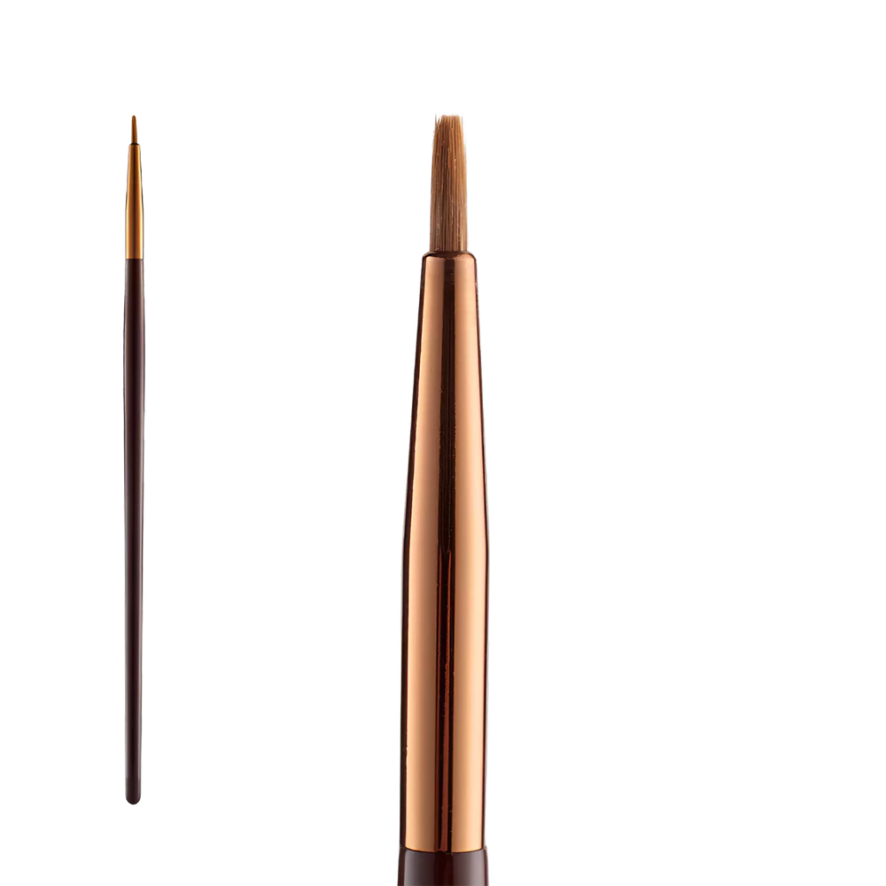 Élan Professional Brush Face No.19S with a narrow, flat brush head and firm bristles, designed for applying brow concealer or creating sharp, defined lines around the brows