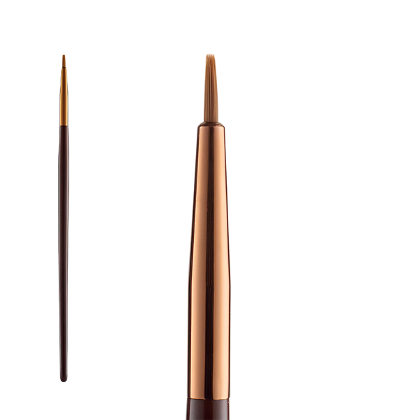 Élan Professional Brush Face No.20 with a fine, straight, synthetic bristle head, designed for precise detailing and shaping in brow and eyeliner applications