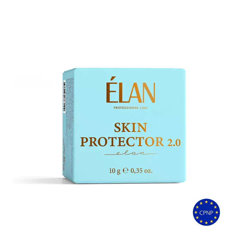 Élan Skin Protector 2.0 in a 10g turquoise and gold box, designed to protect the skin during brow tinting or lamination treatments
