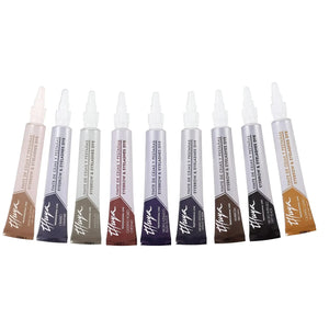 Thuya Eyebrow and Eyelash Dye in 9 professional shades, long-lasting color range including chestnut, graphite, brown, and black