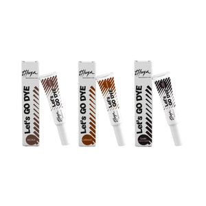 Thuya Let's Go Dye collection features Moka, Caramel, and Dark Chocolate eyebrow tints in sleek boxed tubes for customizable, salon-quality brow coloring