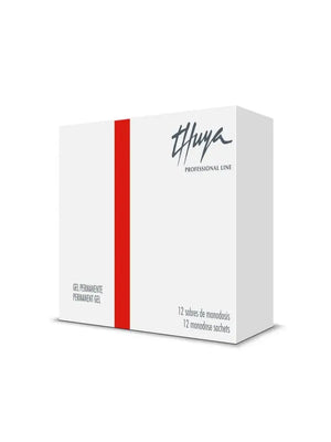 Thuya Permanent Gel Sachets Step 1 with 12 monodose packs for lifting and perming lashes or brows by gently opening the hair cuticle.