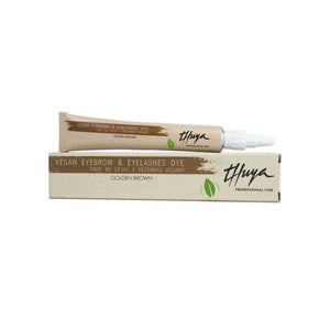 Thuya Vegan Eyebrow & Eyelashes Dye in Golden Brown, light warm tint ideal for blondes and light brunettes, plant-based color.