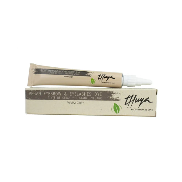 Thuya Vegan Eyebrow & Eyelashes Dye in Warm Grey, soft neutral tone perfect for ash blonde or grey hair, vegan brow tint.